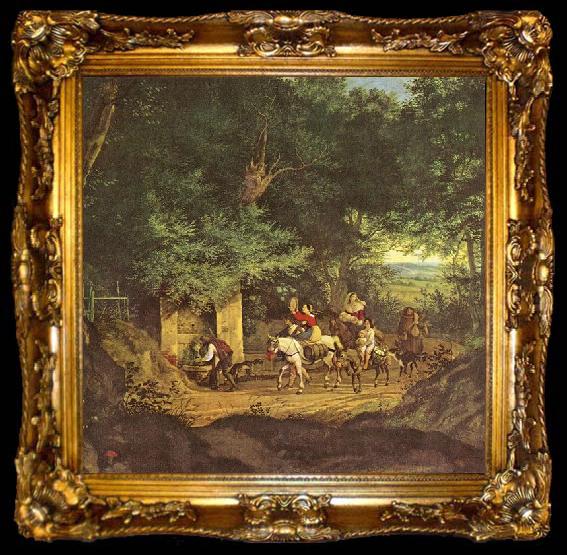 framed  Adrian Ludwig Richter Brunnen bei Ariccia, ta009-2